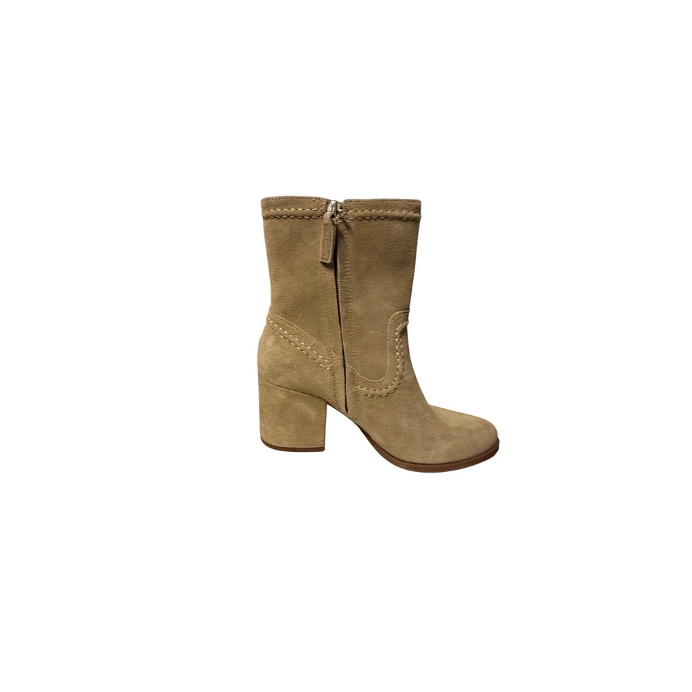 Vince Camuto‎ Pailey Tan Suede Block Heel Ankle Boots Women's Size 5.5 M